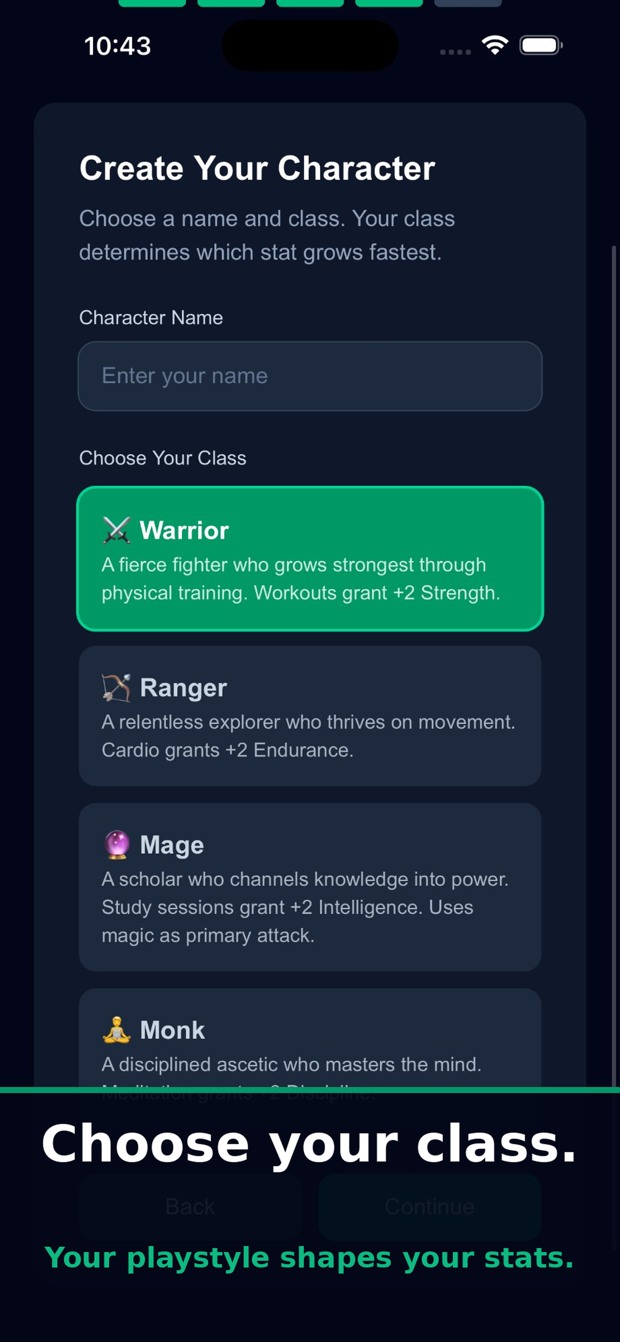 Life-XP Character Creation
